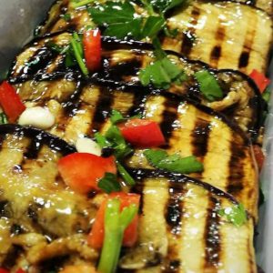 Grilled Marinated Aubergine Pot